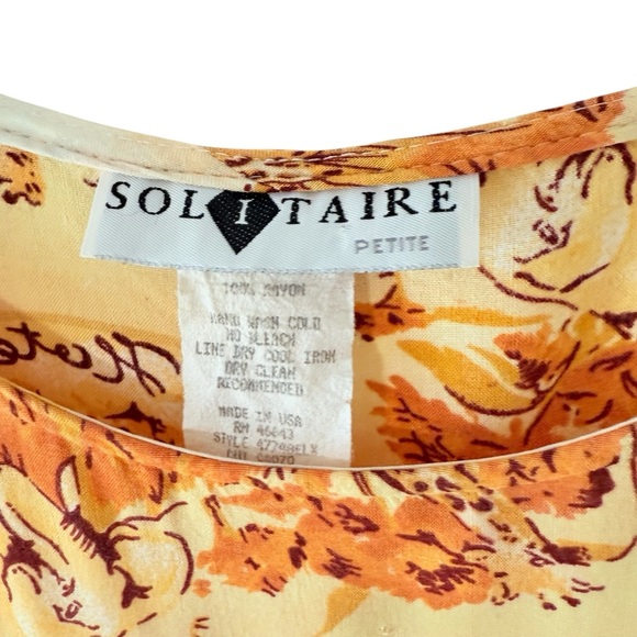 100% Cotton Solitaire Safari Print Dress in Shades of Orange & Cream Size Small - Picture 7 of 8